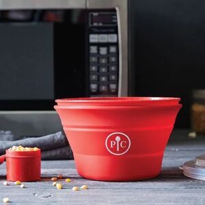 Pampered Chef Red Silicone Microwave Popcorn Popper